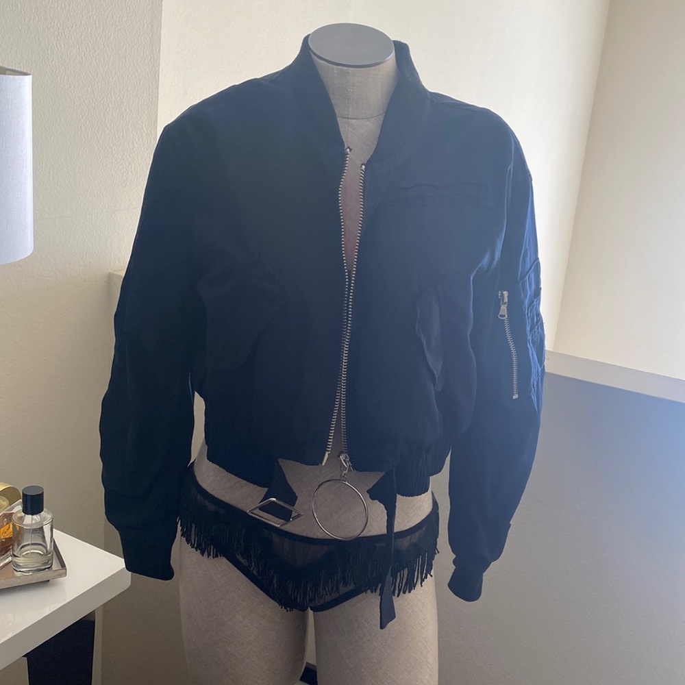 Navy womens bomber jacket